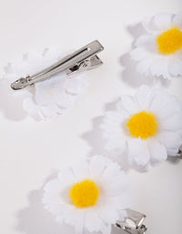 Kids Silver Daisy 4-Pack Clips - link has visual effect only