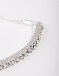 Silver Hard Diamante Toggle Bracelet - link has visual effect only