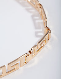 Gold Greek Key Anklet - link has visual effect only
