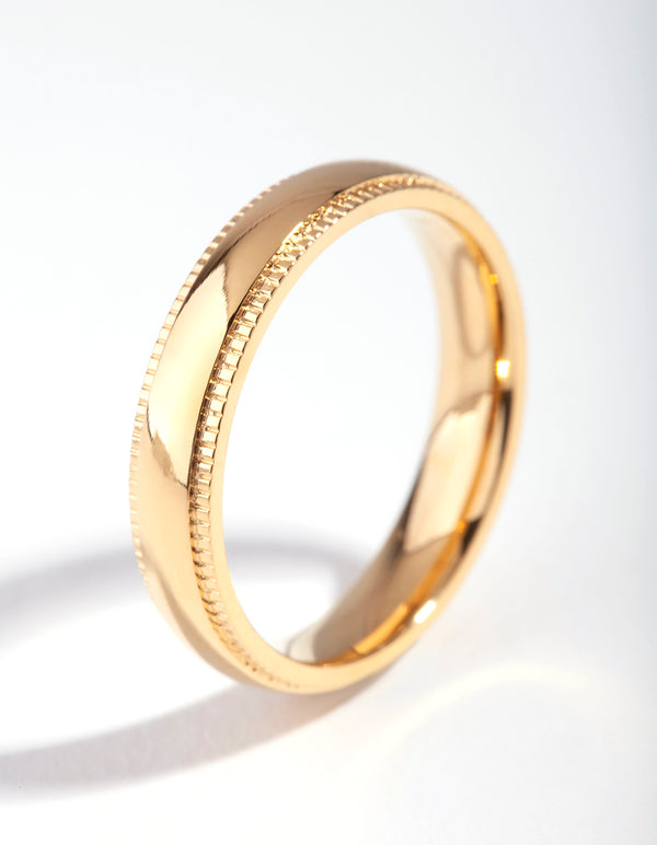 Gold Plated Surgical Steel Simple Band Ring