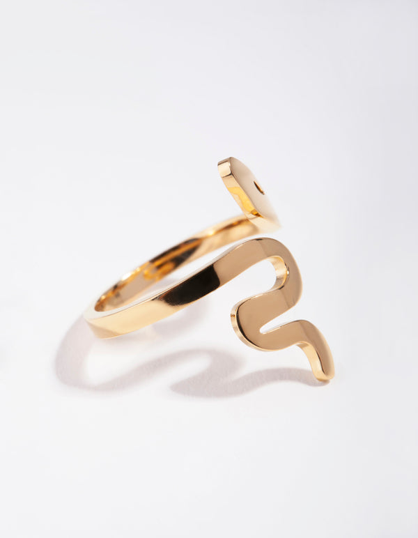 Gold Plated Surgical Steel Snake Ring