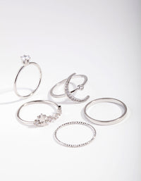 Rhodium Moon & Stars 5-Pack Ring - link has visual effect only