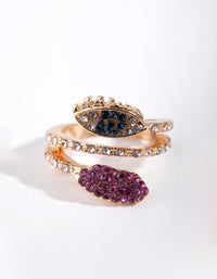 Gold Crystal Evil Eye Lips Rings - link has visual effect only