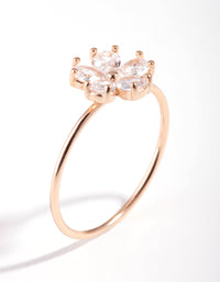 Rose Gold Cubic Zirconia Daisy Ring - link has visual effect only