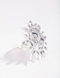 Silver Sun Face Ring - link has visual effect only