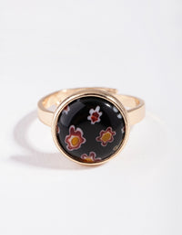 Gold Painted Flower Ring - link has visual effect only