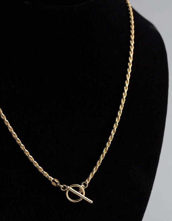 Gold Plated Sterling Silver Rope Chain T&O Necklace
