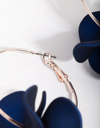 Rose Gold Midnight Pearlised Flower Hoop Earrings - link has visual effect only