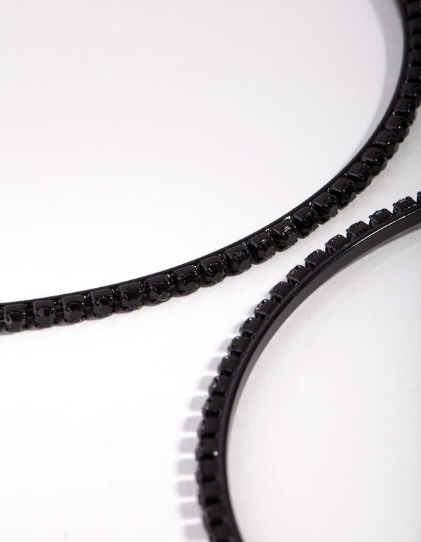 Matte Large Diamante Hoop Earrings