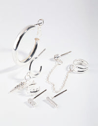 Silver Hoop & Diamante Pack Earring - link has visual effect only