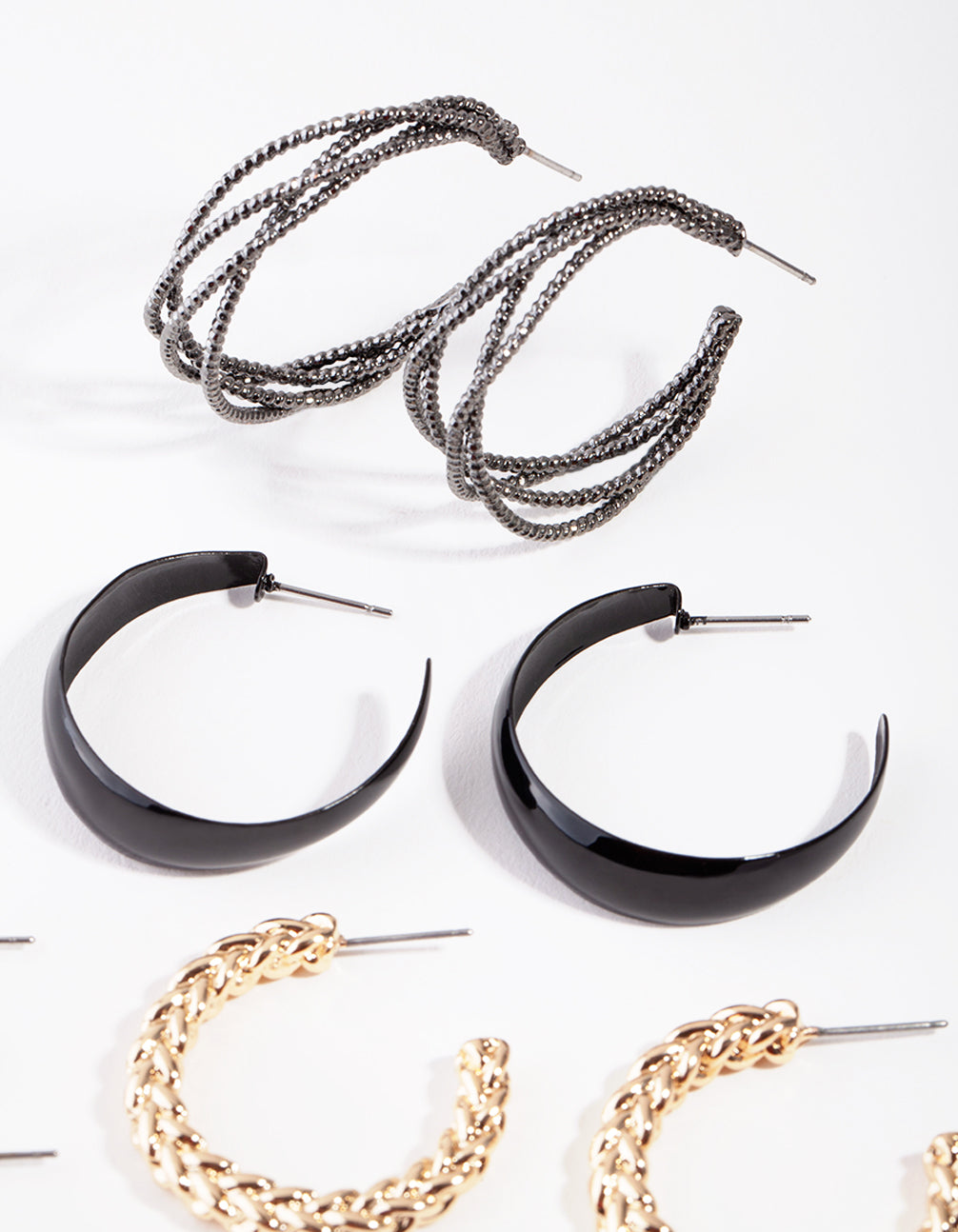 Matte Multi Twist 6-Pack Hoop Earring