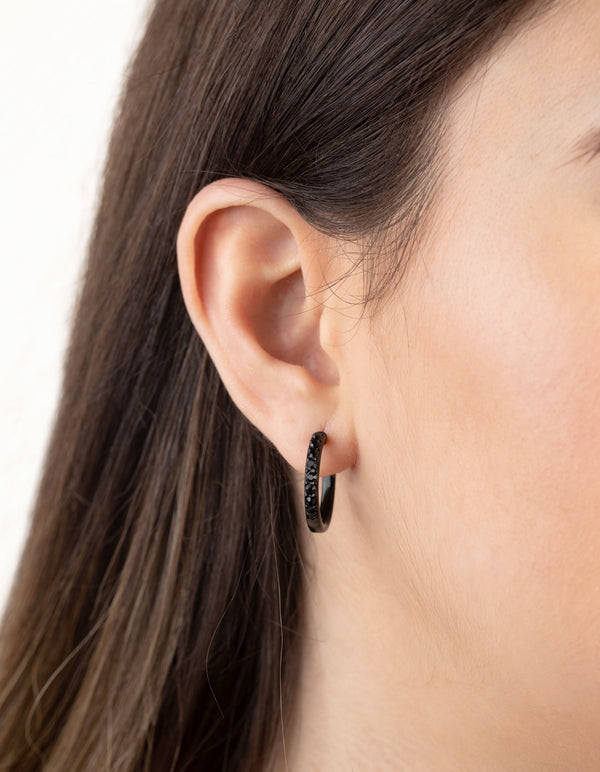 Matte Black Diamante 6-Pack Earring