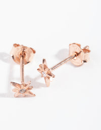Rose Gold Plated Sterling Silver Diamante Starburst Stud Earrings - link has visual effect only