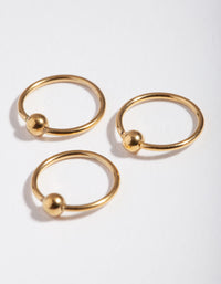 Surgical Steel Gold Ball Upper Hoop Earring Pack - link has visual effect only