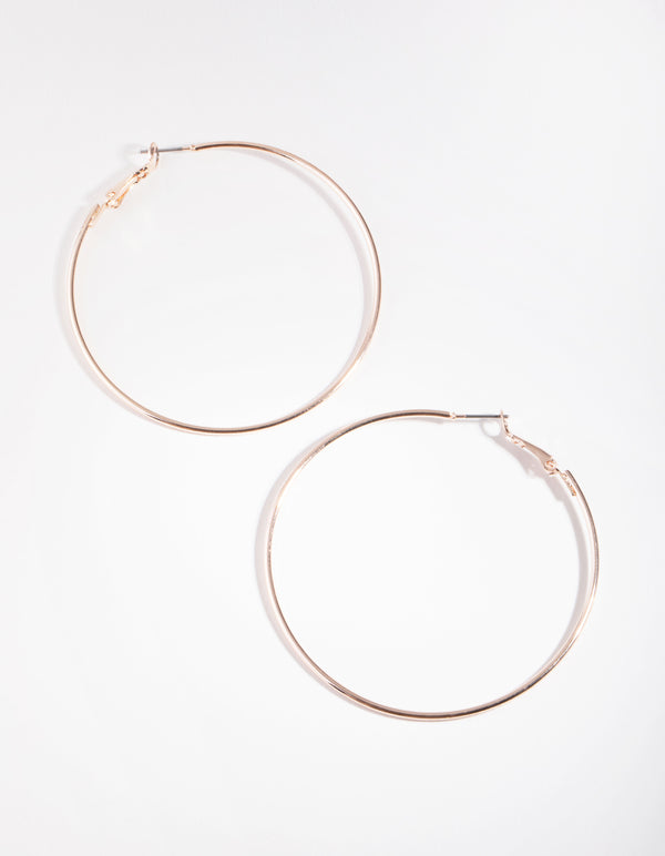 Rose Gold XL Superfine Hoop Earrings