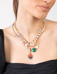 90s Rainbow Layered Necklace - link has visual effect only