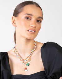 90s Rainbow Layered Necklace - link has visual effect only