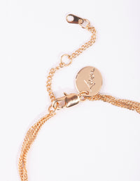 Gold Plated Three Pearl Bracelet - link has visual effect only