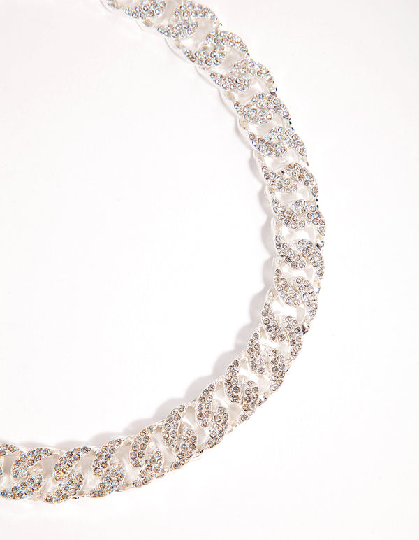 Silver Mega Bling Chain Necklace