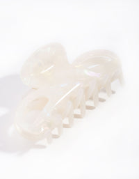 White Bow Claw Acetate Clip - link has visual effect only