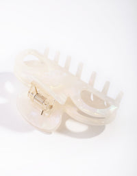 White Bow Claw Acetate Clip - link has visual effect only