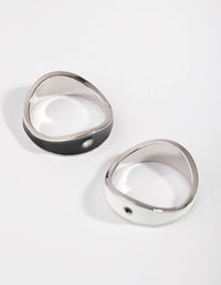 Silver Yin & Yang BFF Band Pack Rings - link has visual effect only