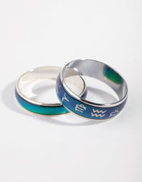 Silver Symbol Mood Ring Set - link has visual effect only