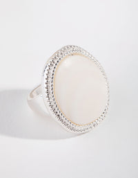 Silver Pearly Shield Ring - link has visual effect only