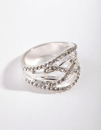 Silver Crisscross Crystal Ring - link has visual effect only