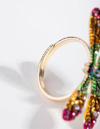 Gold Rainbow Dragonfly Ring - link has visual effect only
