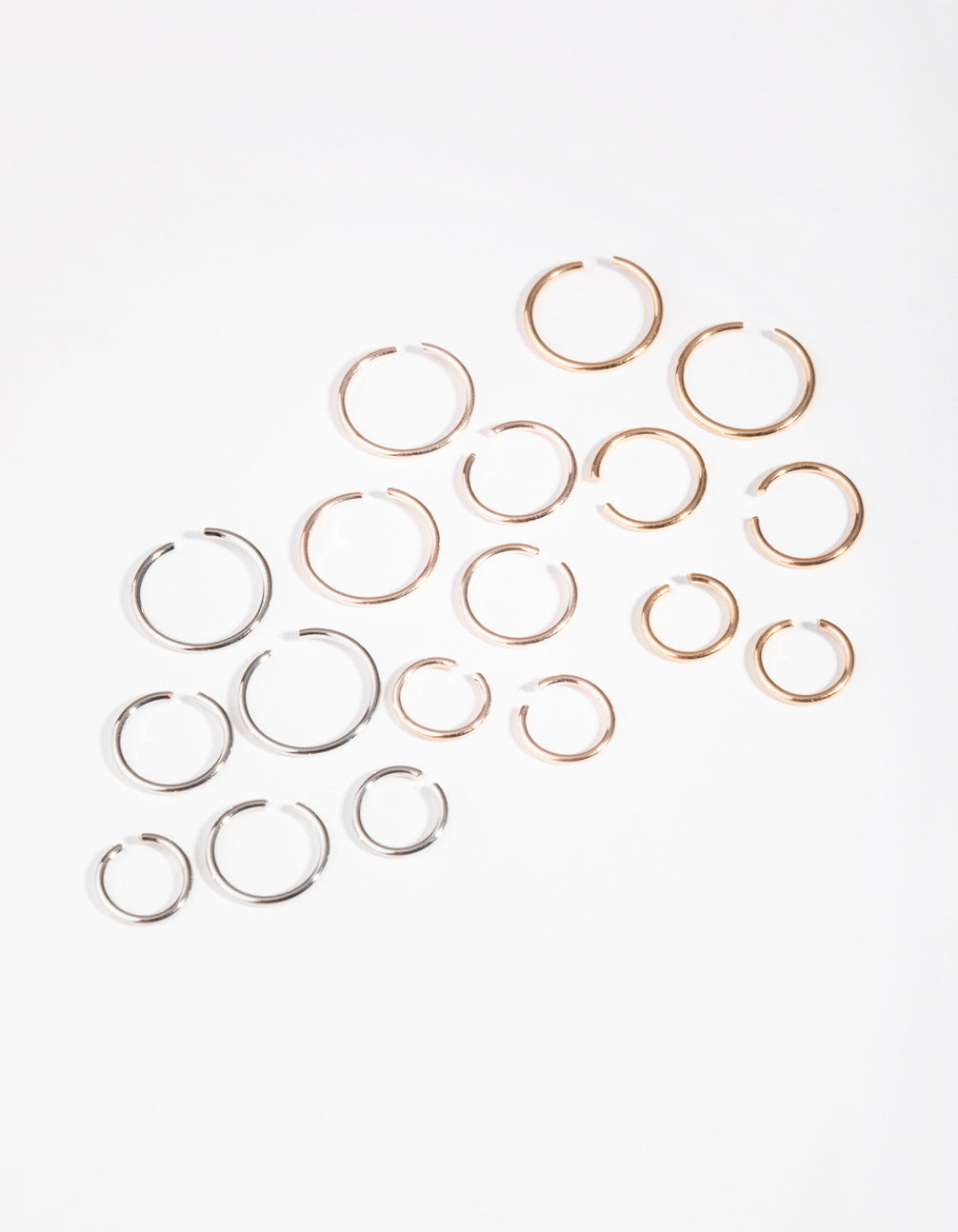 Mixed Metals Ball End Faux Ring Pack
