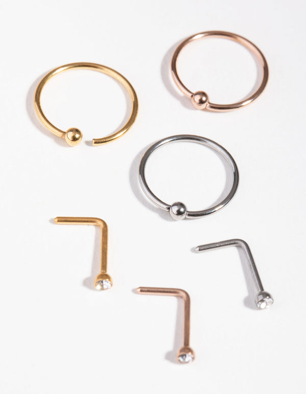 5mm Ball Nose Ring 6-Pack