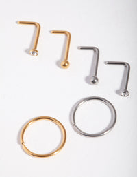 5mm Simple Nose Stud 6-Pack - link has visual effect only