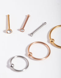 Mixed Metals Nose Stud 6-Pack - link has visual effect only