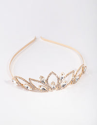 Gold Crystal Pearl Shape Crown Headband - link has visual effect only