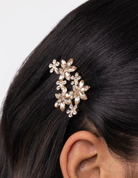 Gold Crystal Flower Clip - link has visual effect only