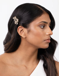 Gold Crystal Flower Clip - link has visual effect only