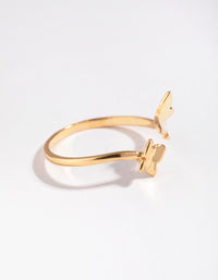 Yellow Gold Plated Sterling Silver Open Butterfly Ring - link has visual effect only