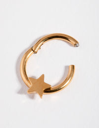 Surgical Steel Gold Star Clicker Ring - link has visual effect only