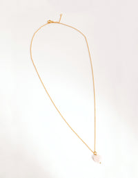Gold Rose Quartz Facet Heart Necklace - link has visual effect only