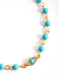Gold Turquoise Evil Eye Bracelet - link has visual effect only