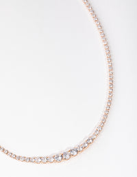 Gold Cubic Zirconia Gradual Diamante Necklace - link has visual effect only
