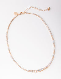 Gold Cubic Zirconia Gradual Diamante Necklace - link has visual effect only