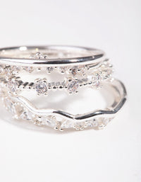 Silver Delicate Bands 5-Pack Rings - link has visual effect only