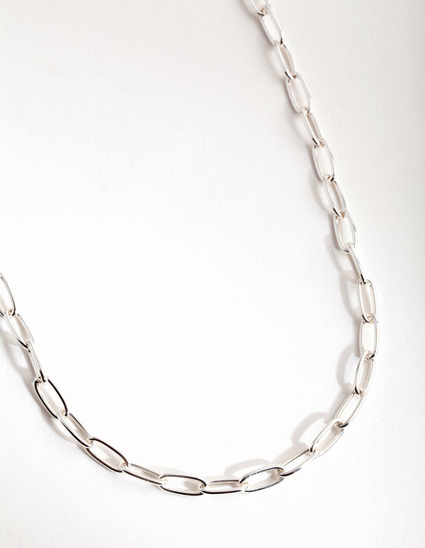 Silver Wide Chain Necklace