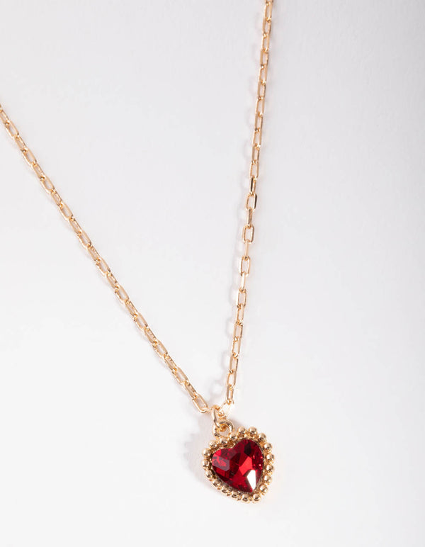 Gold Jewel Heart Necklace