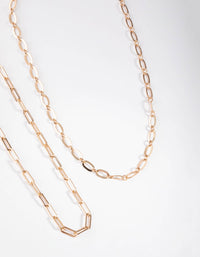 Gold Small Rectangle Chain Necklace - link has visual effect only