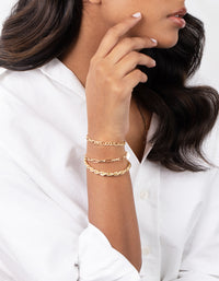 Gold Statement Mixed Chain Pack Bracelet - link has visual effect only
