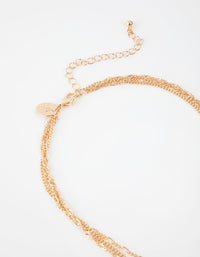 Gold Short Eye Coin 3-Row Necklace - link has visual effect only