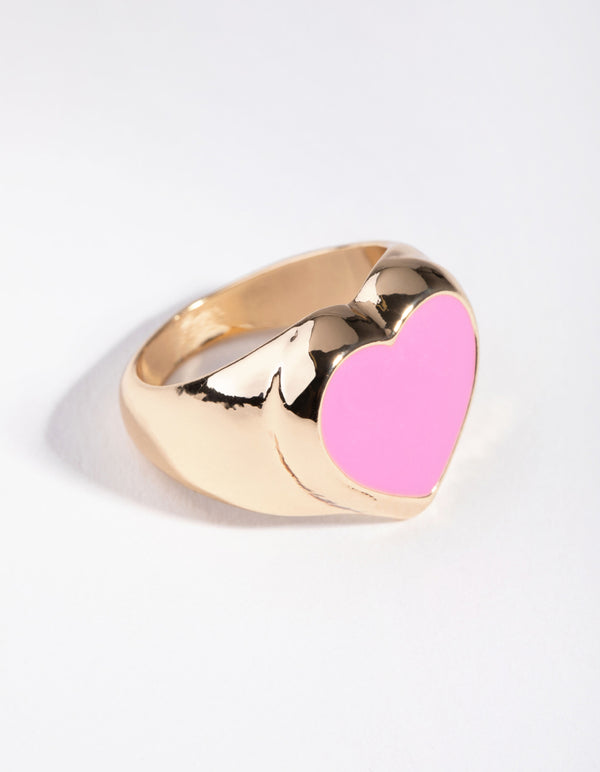 Gold Mega Heart Ring